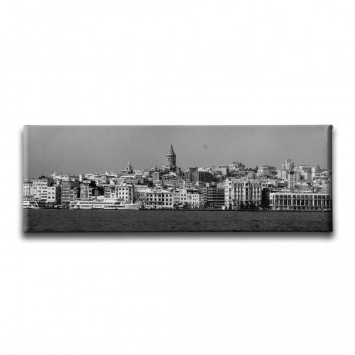 Siyah Beyaz Karaköy Panoramik Kanvas Tablo